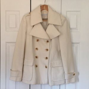 New York and Company Off White Pea Coat